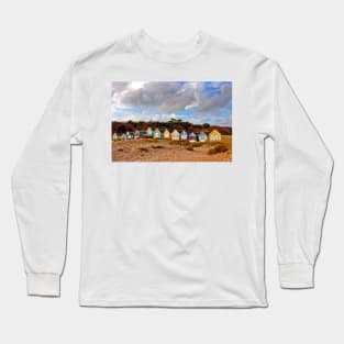 Beach Huts Hengistbury Head Dorset England UK Long Sleeve T-Shirt